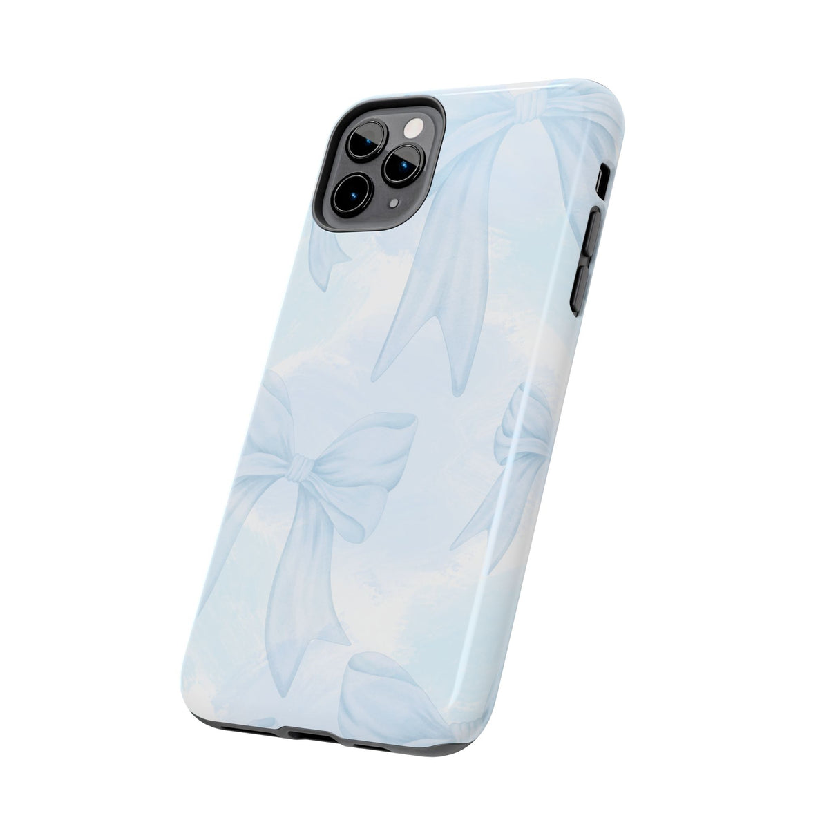 Pale Blue Bow Pattern Tough Phone Case