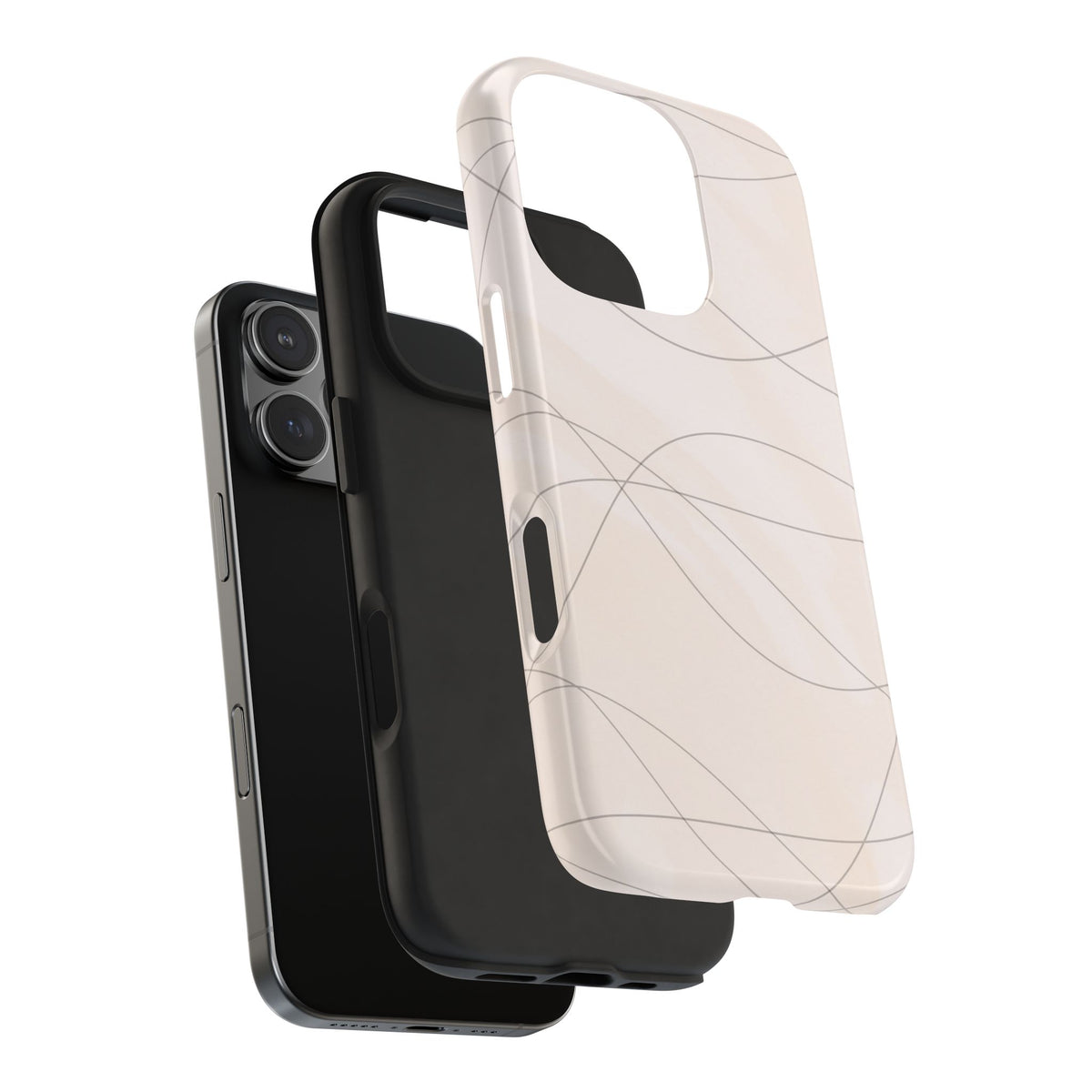 Minimal Beige Wave Tough Phone Case — Protective Slim Phone Case