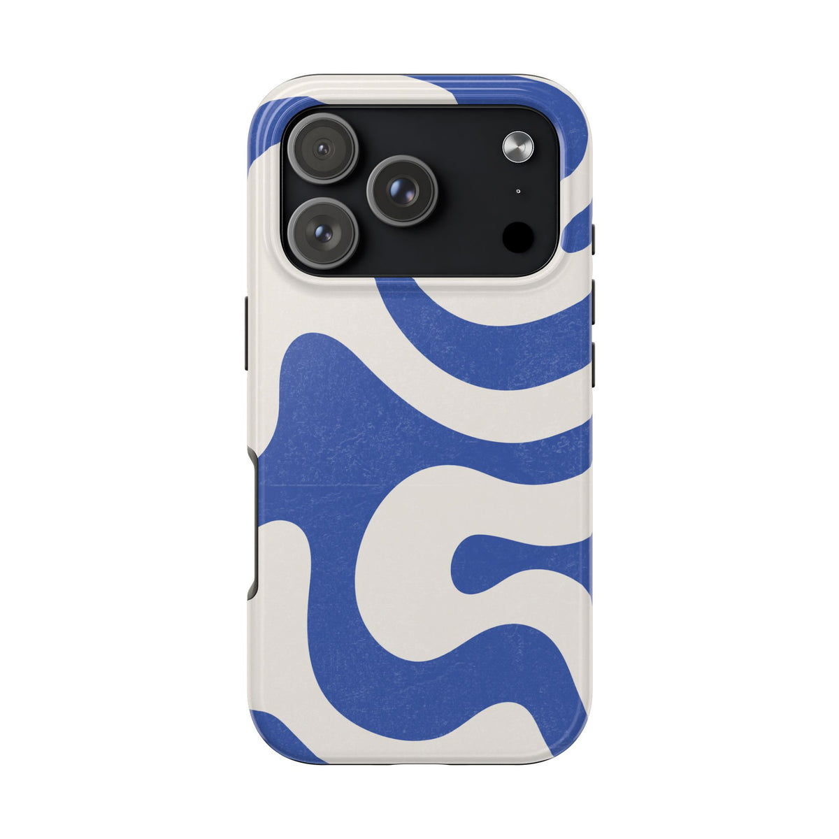 Blue Retro Swirl Tough Phone Case — Durable Abstract Pattern
