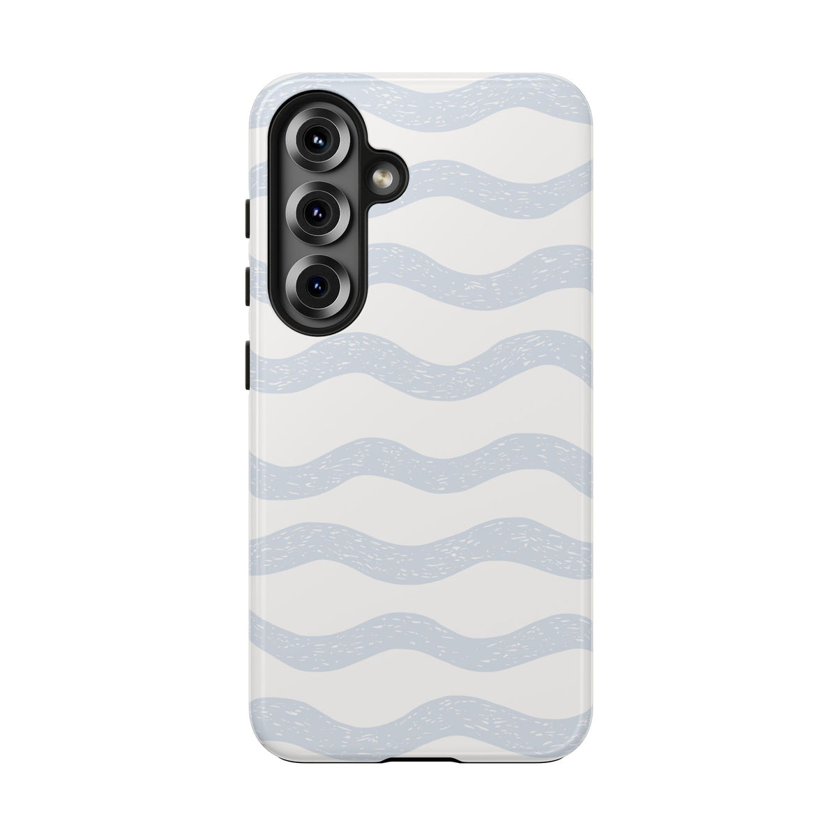 Tough Phone Case – Subtle Blue Wavy Stripes, Durable Protective Cover