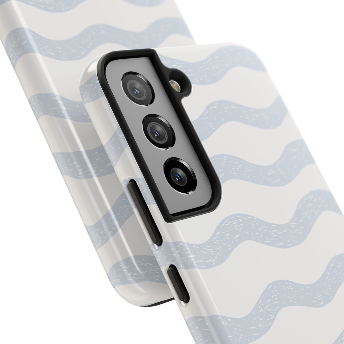 Tough Phone Case – Subtle Blue Wavy Stripes, Durable Protective Cover