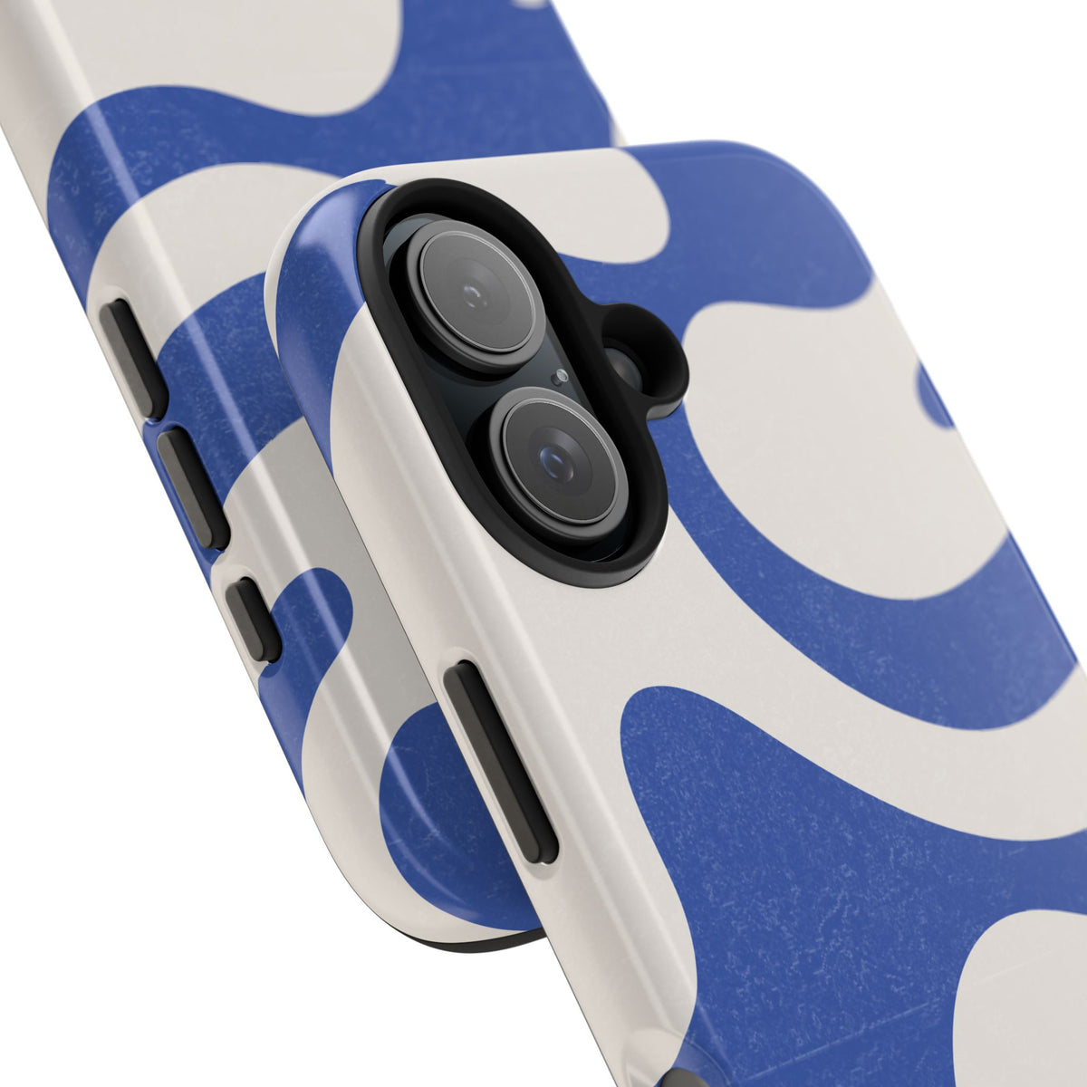 Blue Retro Swirl Tough Phone Case — Durable Abstract Pattern