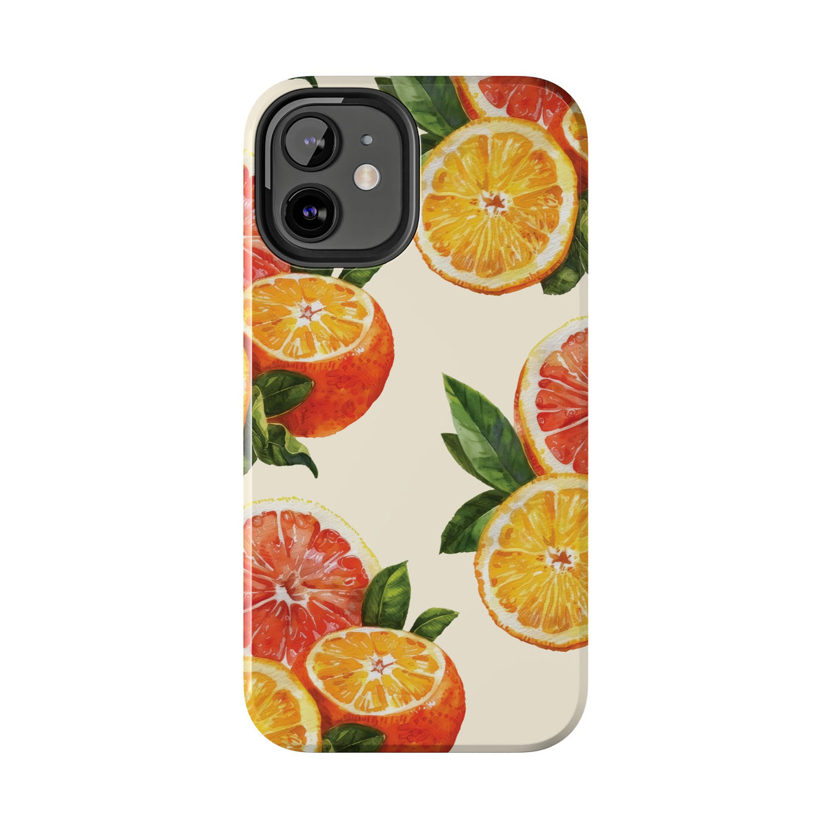 Citrus Squeeze Tough Phone Case — Watercolor Orange & Grapefruit Protective Cover
