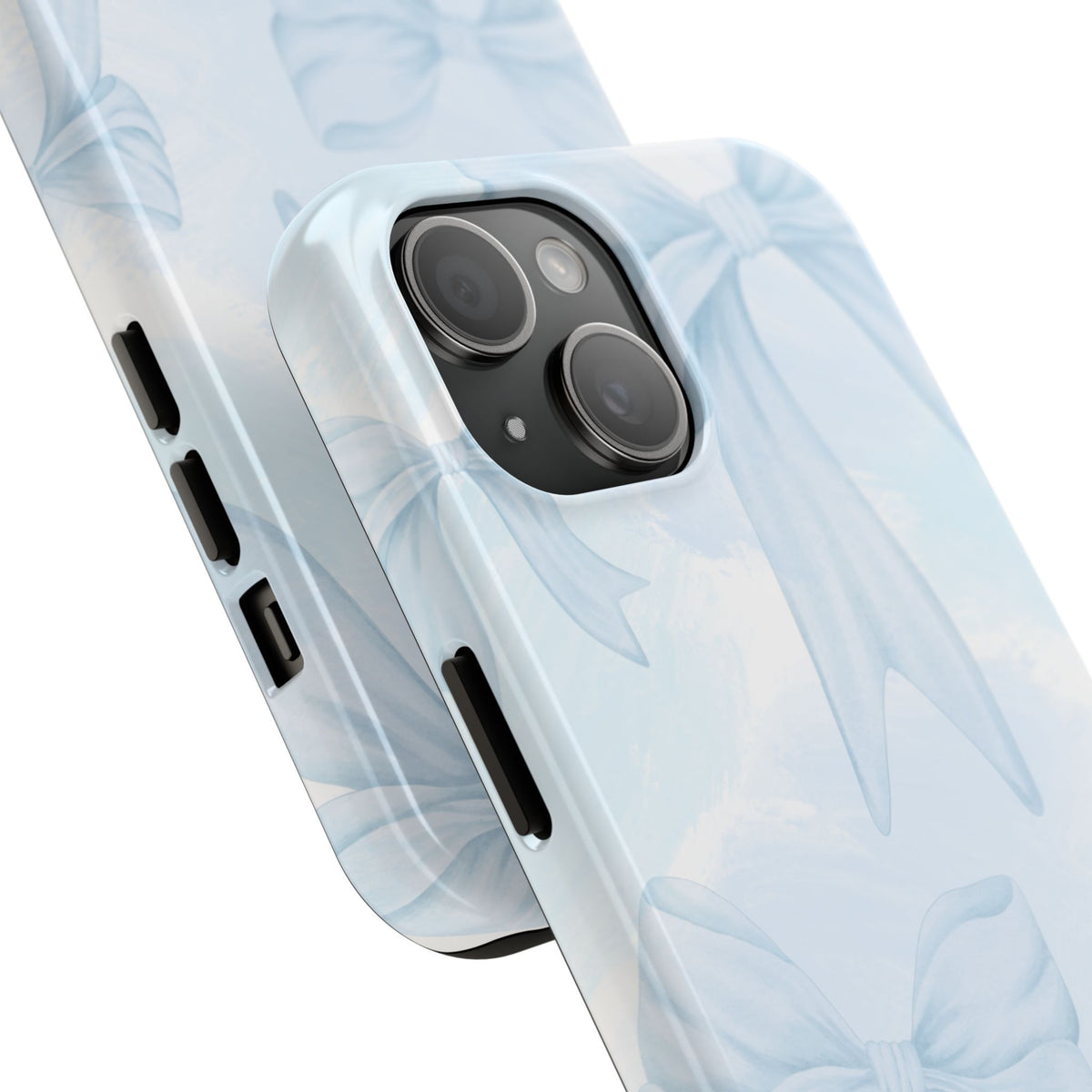 Pale Blue Bow Pattern Tough Phone Case