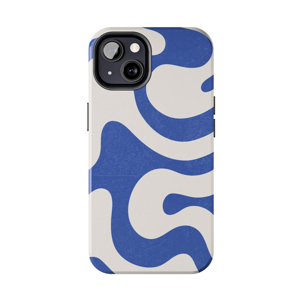 Blue Retro Swirl Tough Phone Case — Durable Abstract Pattern