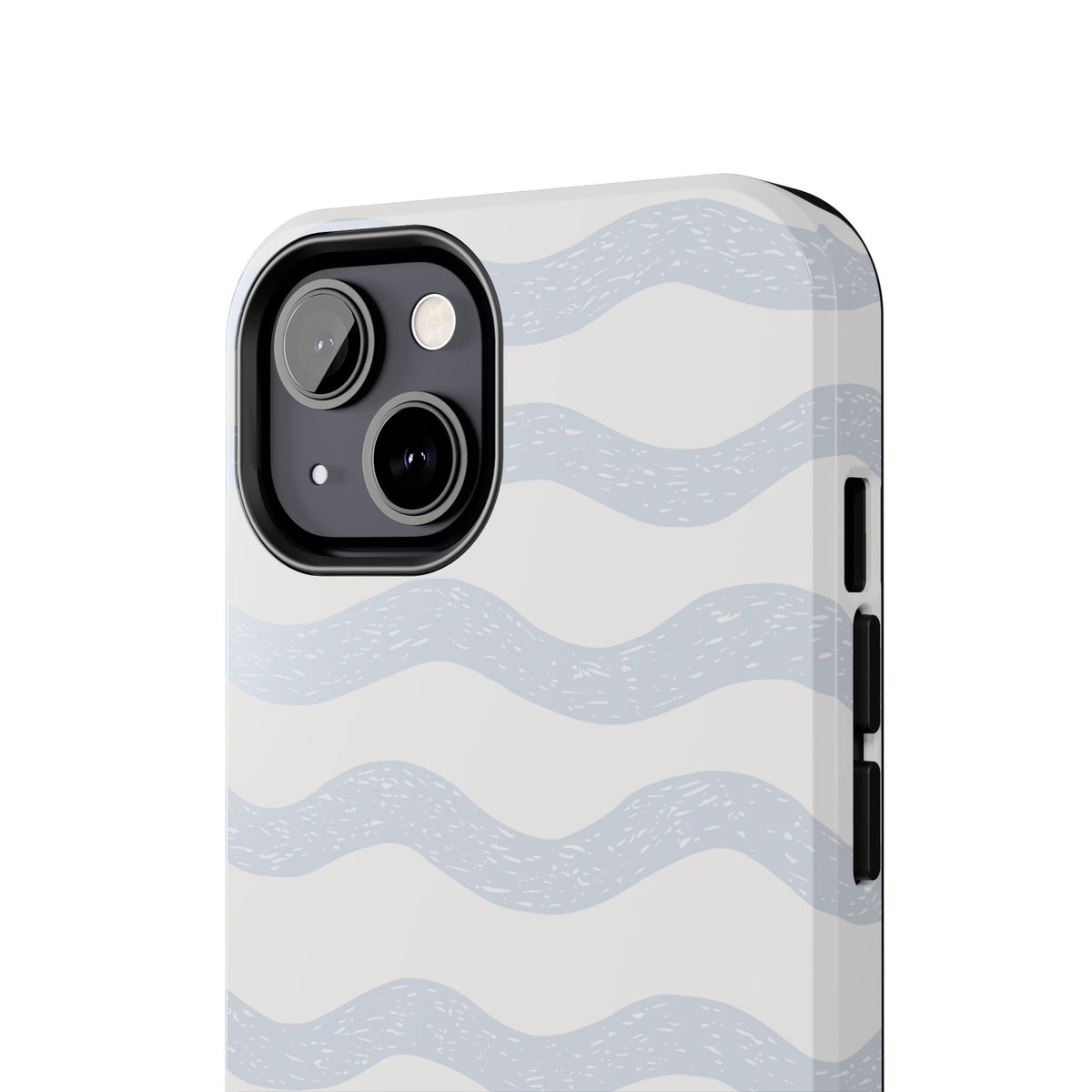 Tough Phone Case – Subtle Blue Wavy Stripes, Durable Protective Cover
