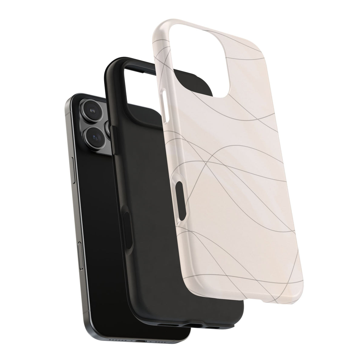 Minimal Beige Wave Tough Phone Case — Protective Slim Phone Case
