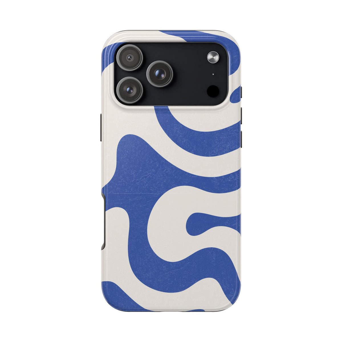 Blue Retro Swirl Tough Phone Case — Durable Abstract Pattern
