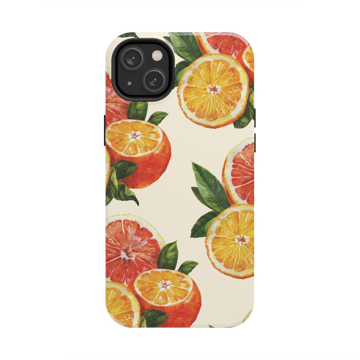 Citrus Squeeze Tough Phone Case — Watercolor Orange & Grapefruit Protective Cover