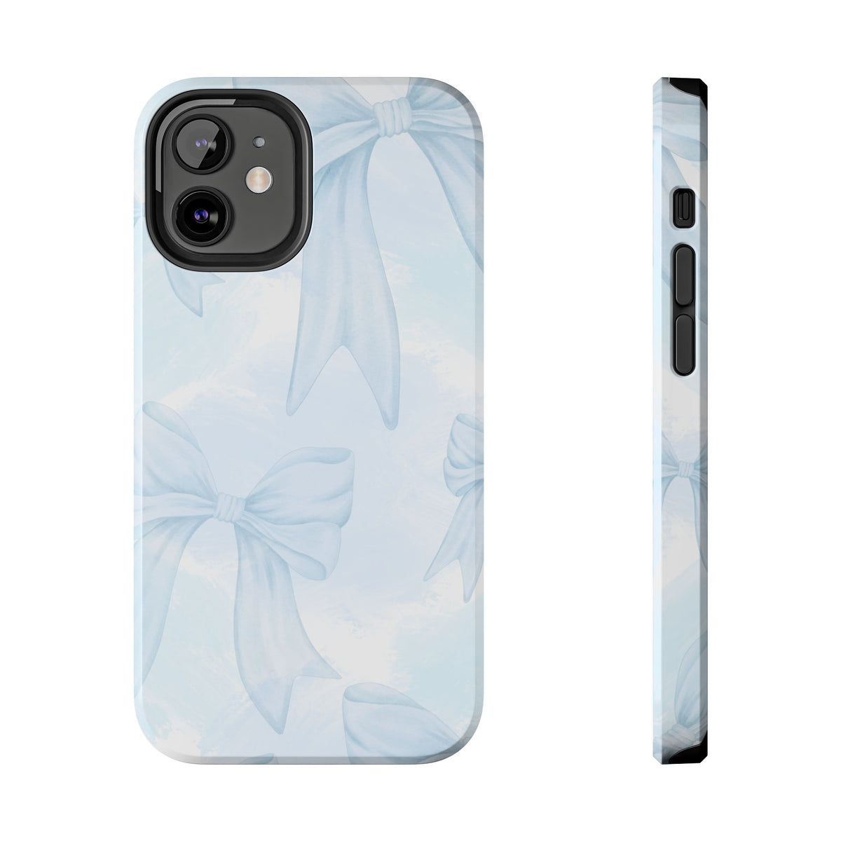 Pale Blue Bow Pattern Tough Phone Case