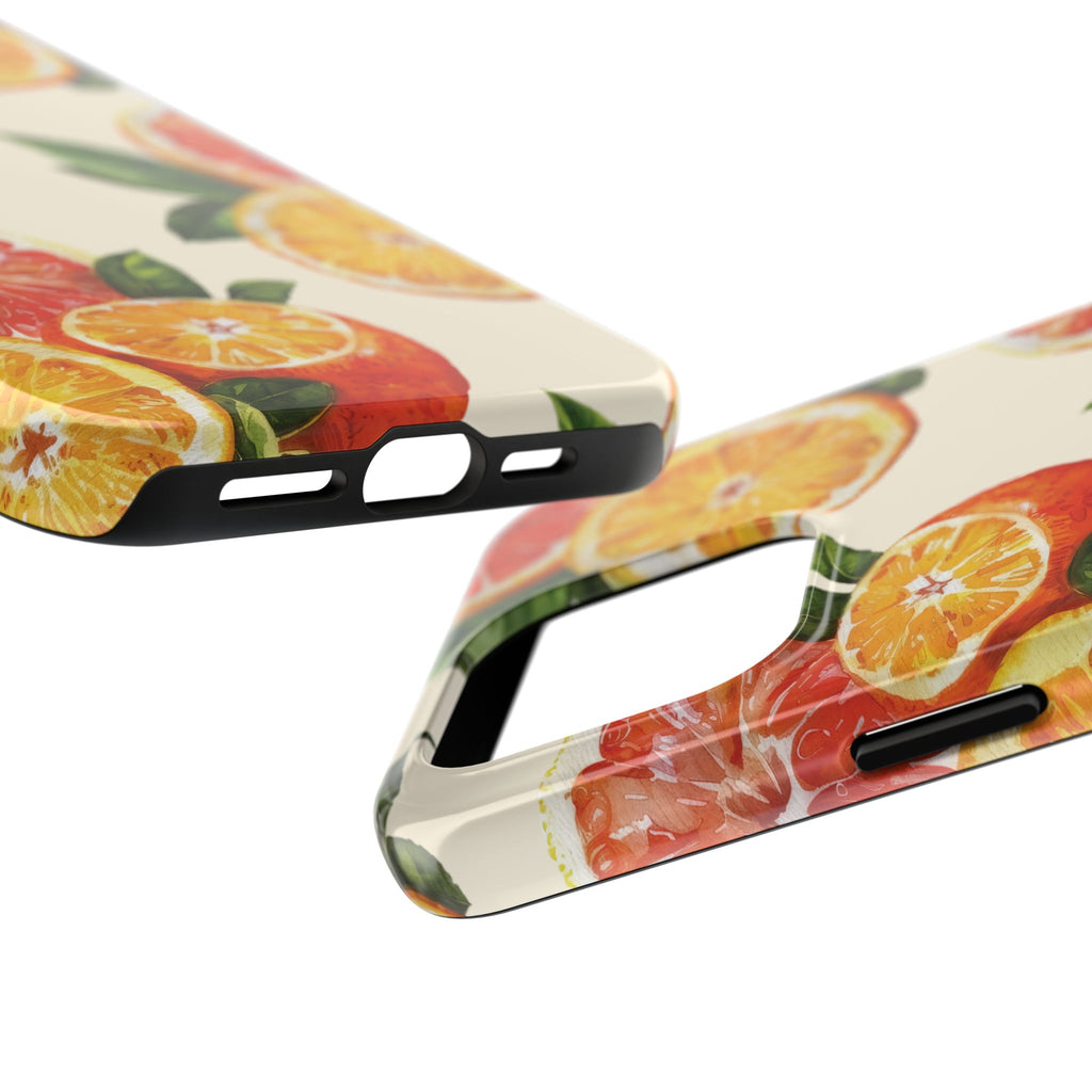 Citrus Squeeze Tough Phone Case — Watercolor Orange & Grapefruit Protective Cover
