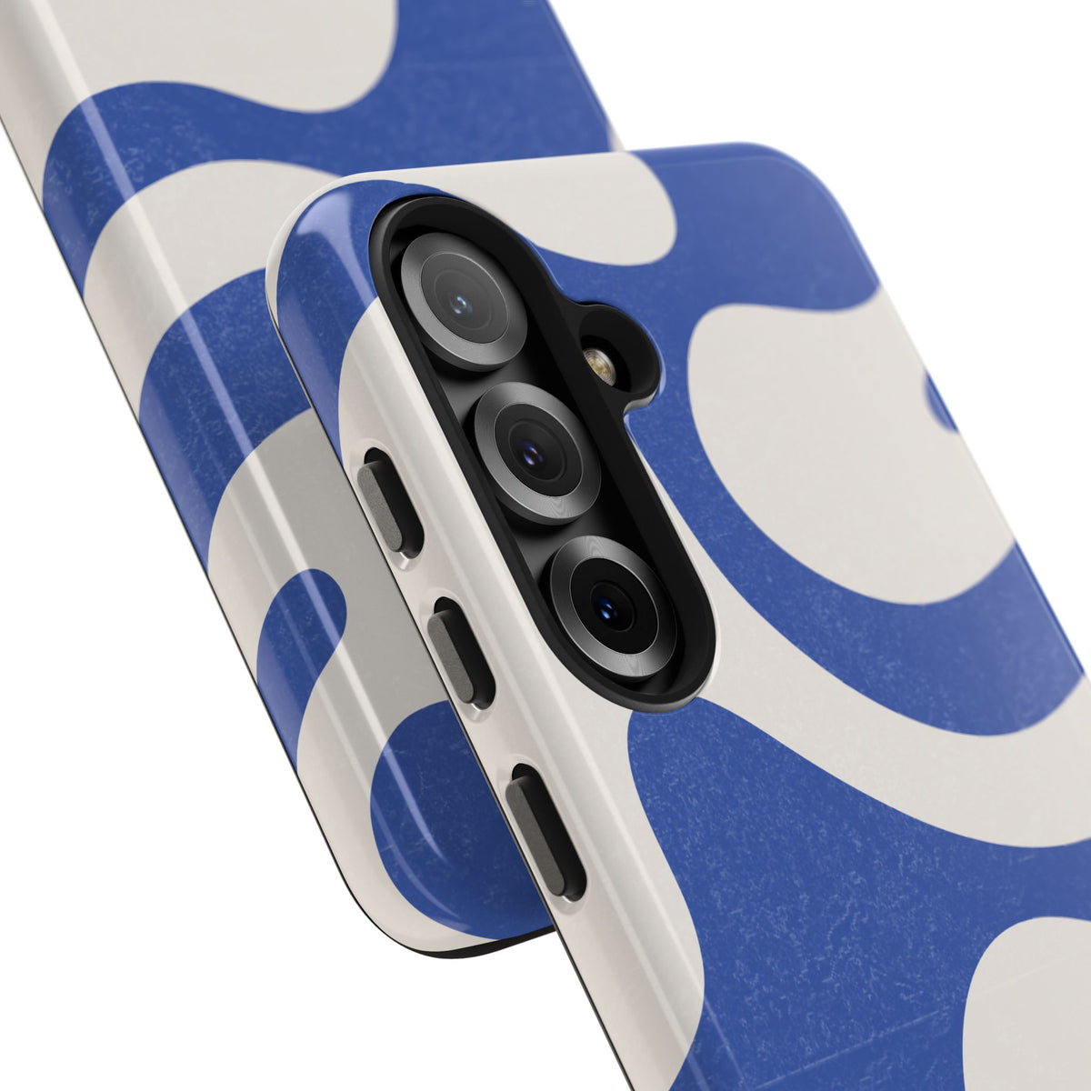 Blue Retro Swirl Tough Phone Case — Durable Abstract Pattern