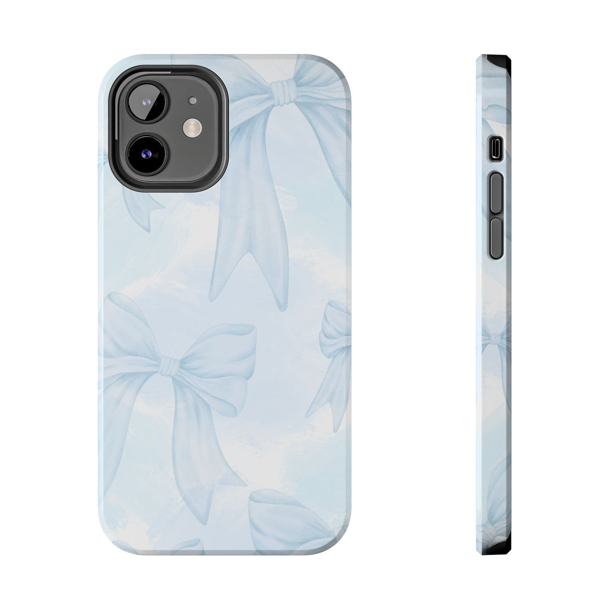 Pale Blue Bow Pattern Tough Phone Case