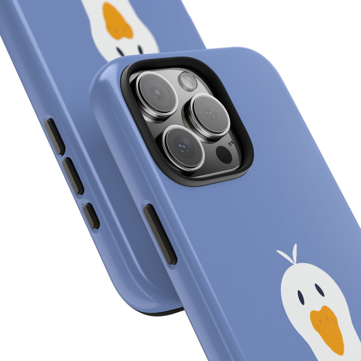 Goofy Goose Tough Phone Case — Cute Minimalist Duck Design on Blue