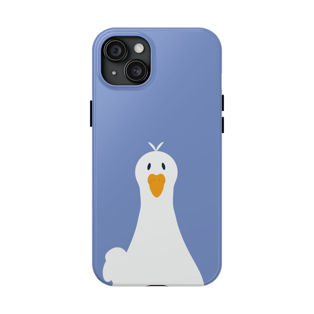 Goofy Goose Tough Phone Case — Cute Minimalist Duck Design on Blue