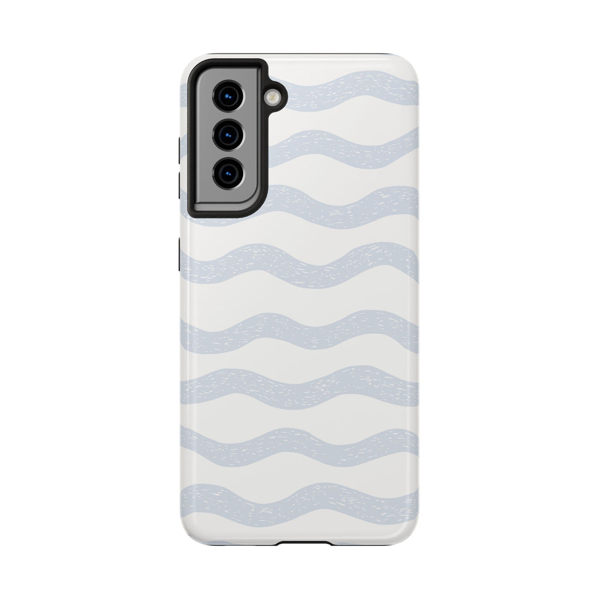 Tough Phone Case – Subtle Blue Wavy Stripes, Durable Protective Cover