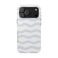 Tough Phone Case – Subtle Blue Wavy Stripes, Durable Protective Cover