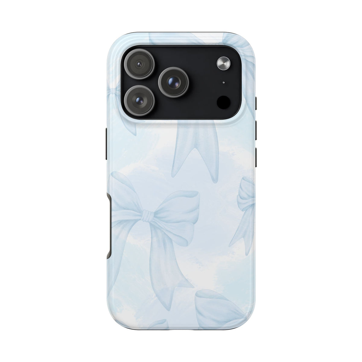 Pale Blue Bow Pattern Tough Phone Case