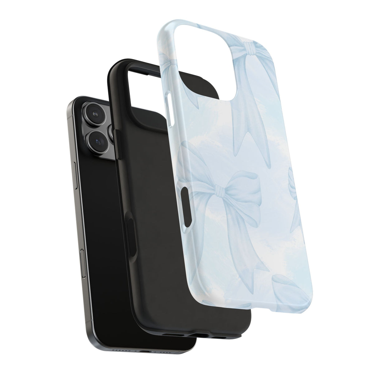 Pale Blue Bow Pattern Tough Phone Case
