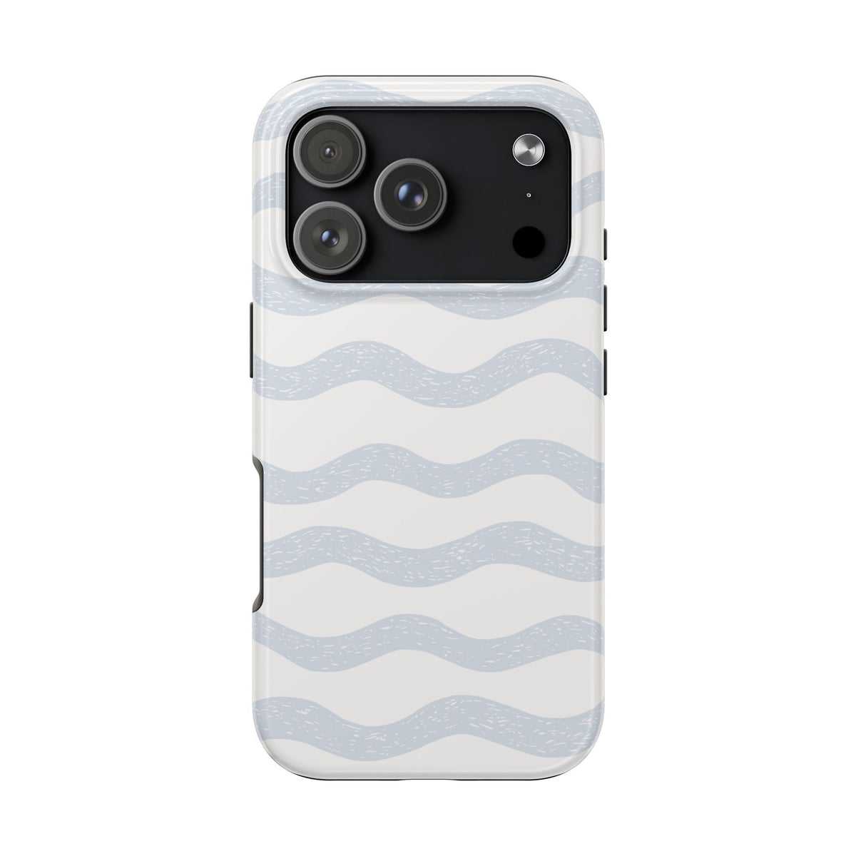 Tough Phone Case – Subtle Blue Wavy Stripes, Durable Protective Cover