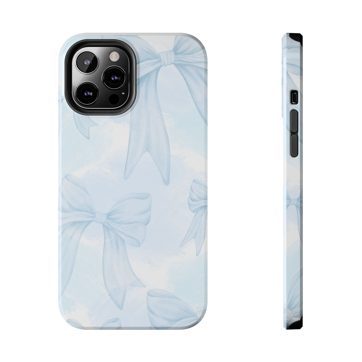 Pale Blue Bow Pattern Tough Phone Case