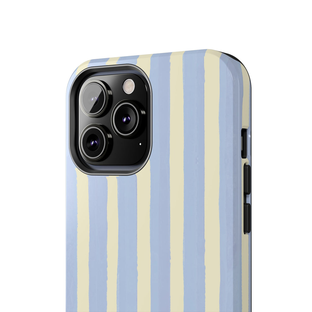 Pastel Stripe Tough Phone Case — Blue & Cream Protective Cover