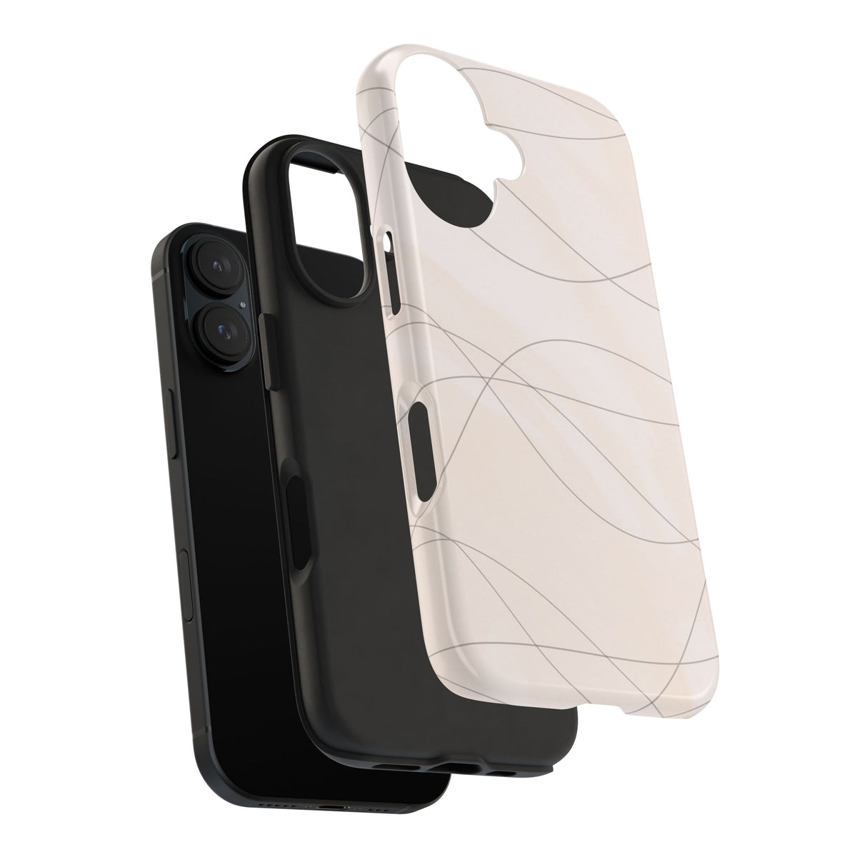 Minimal Beige Wave Tough Phone Case — Protective Slim Phone Case