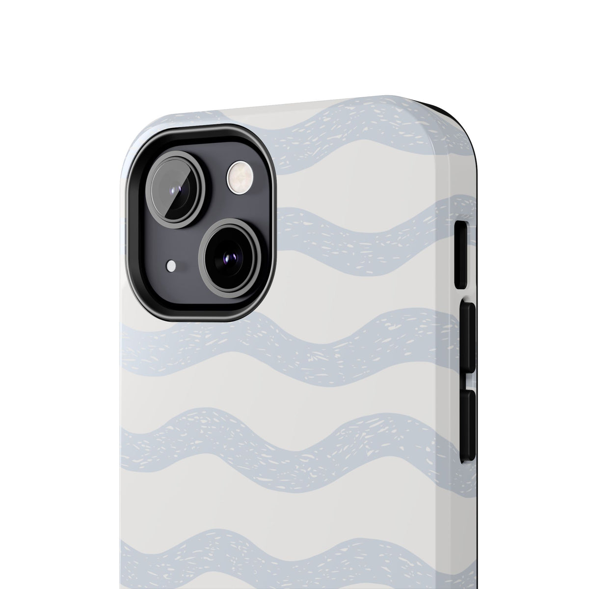 Tough Phone Case – Subtle Blue Wavy Stripes, Durable Protective Cover