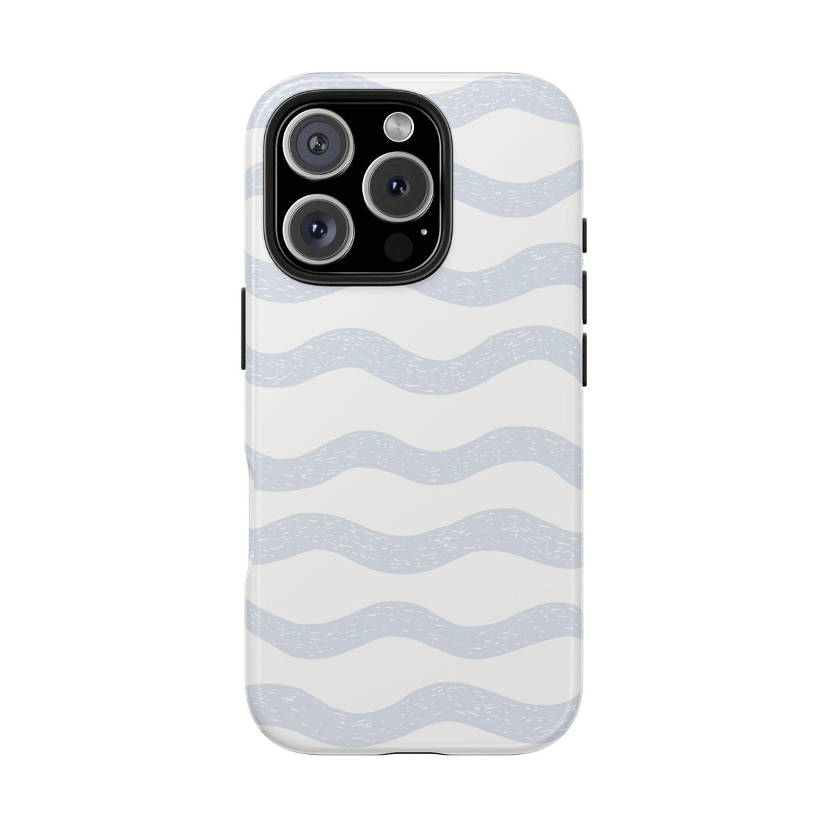 Tough Phone Case – Subtle Blue Wavy Stripes, Durable Protective Cover