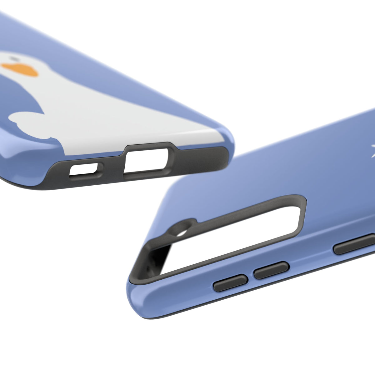 Goofy Goose Tough Phone Case — Cute Minimalist Duck Design on Blue