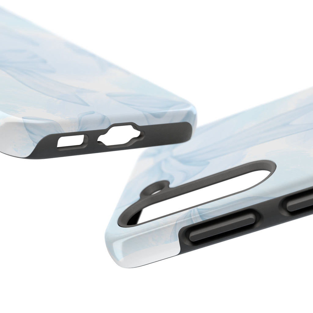 Pale Blue Bow Pattern Tough Phone Case