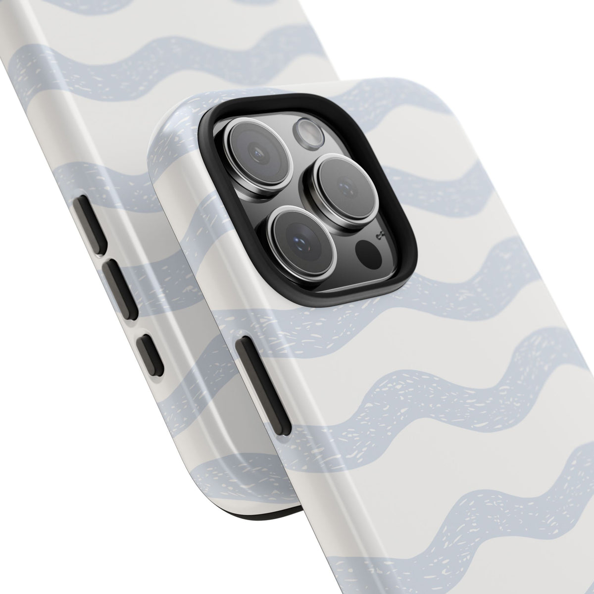 Tough Phone Case – Subtle Blue Wavy Stripes, Durable Protective Cover