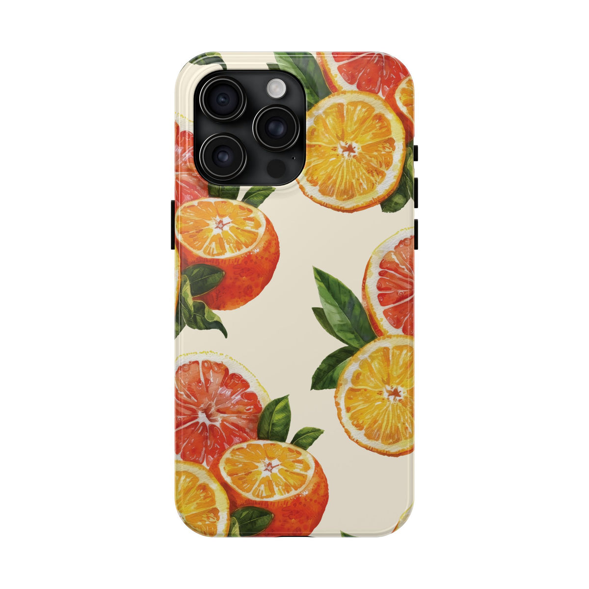 Citrus Squeeze Tough Phone Case — Watercolor Orange & Grapefruit Protective Cover