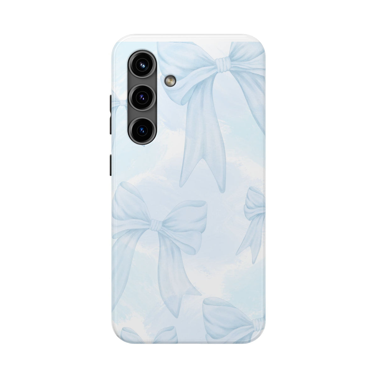 Pale Blue Bow Pattern Tough Phone Case