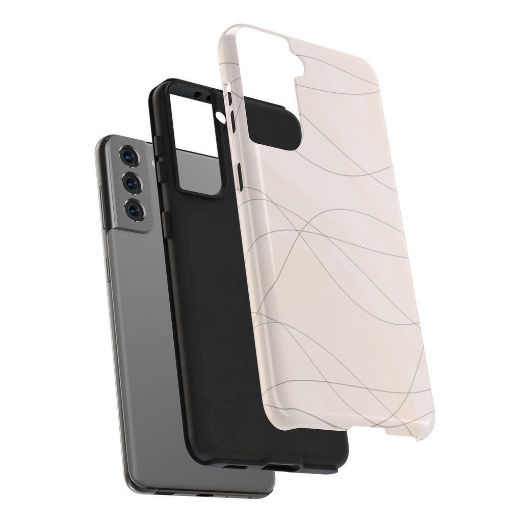 Minimal Beige Wave Tough Phone Case — Protective Slim Phone Case