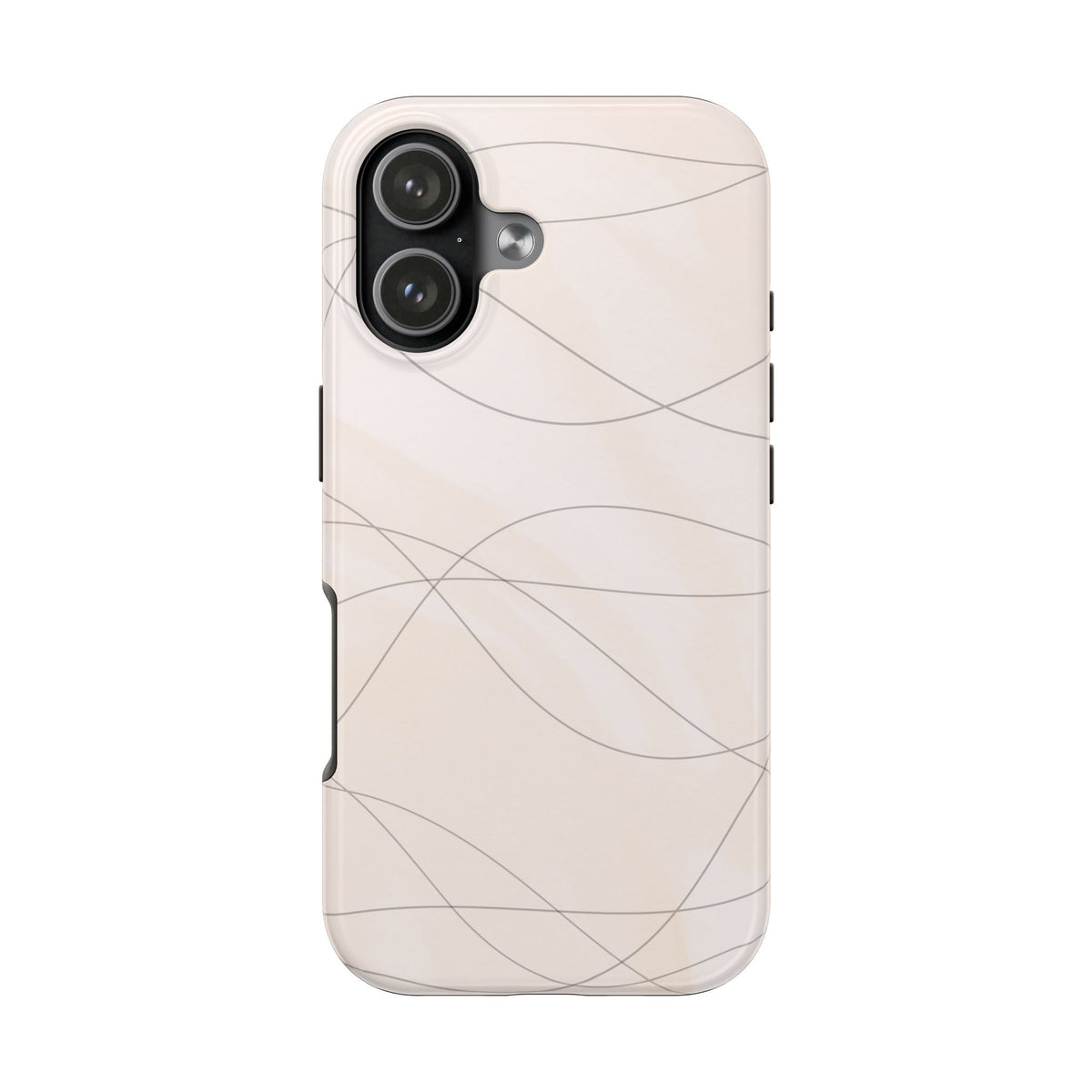 Minimal Beige Wave Tough Phone Case — Protective Slim Phone Case