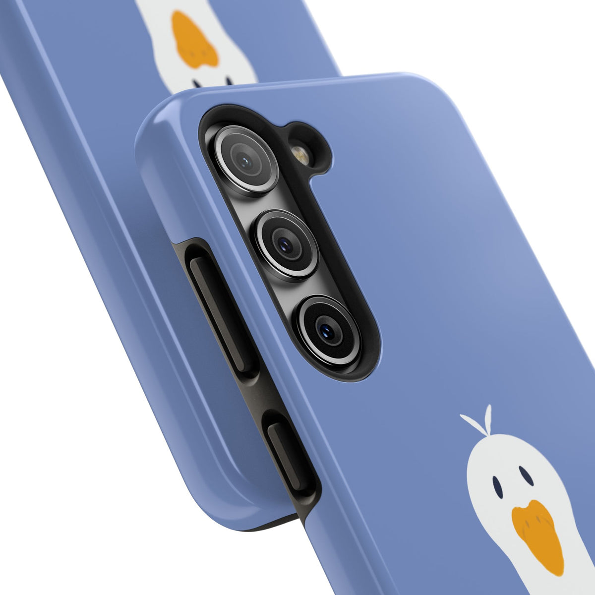 Goofy Goose Tough Phone Case — Cute Minimalist Duck Design on Blue