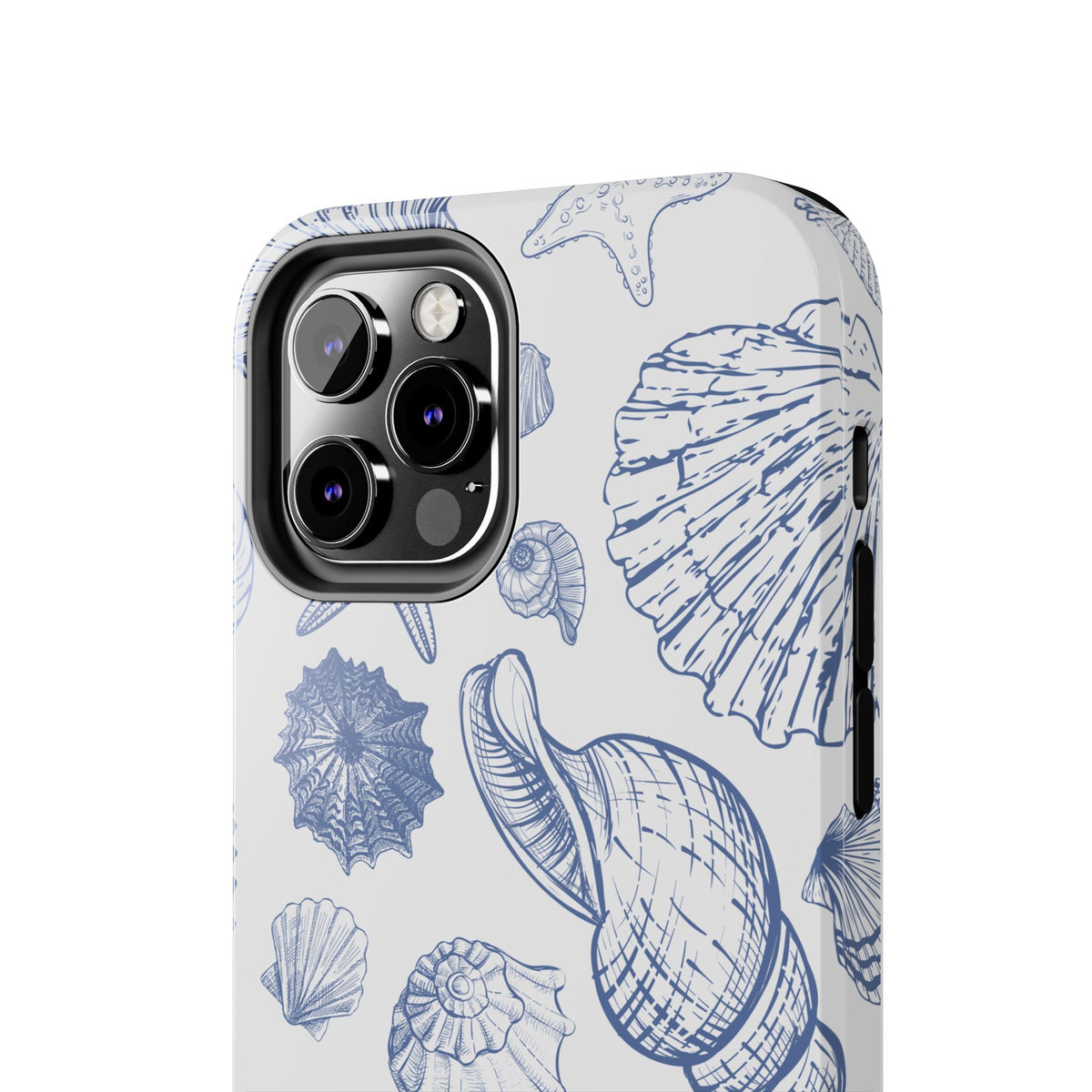 Seaside Sketch Tough Phone Case – Blue Shells & Starfish Protective Cover