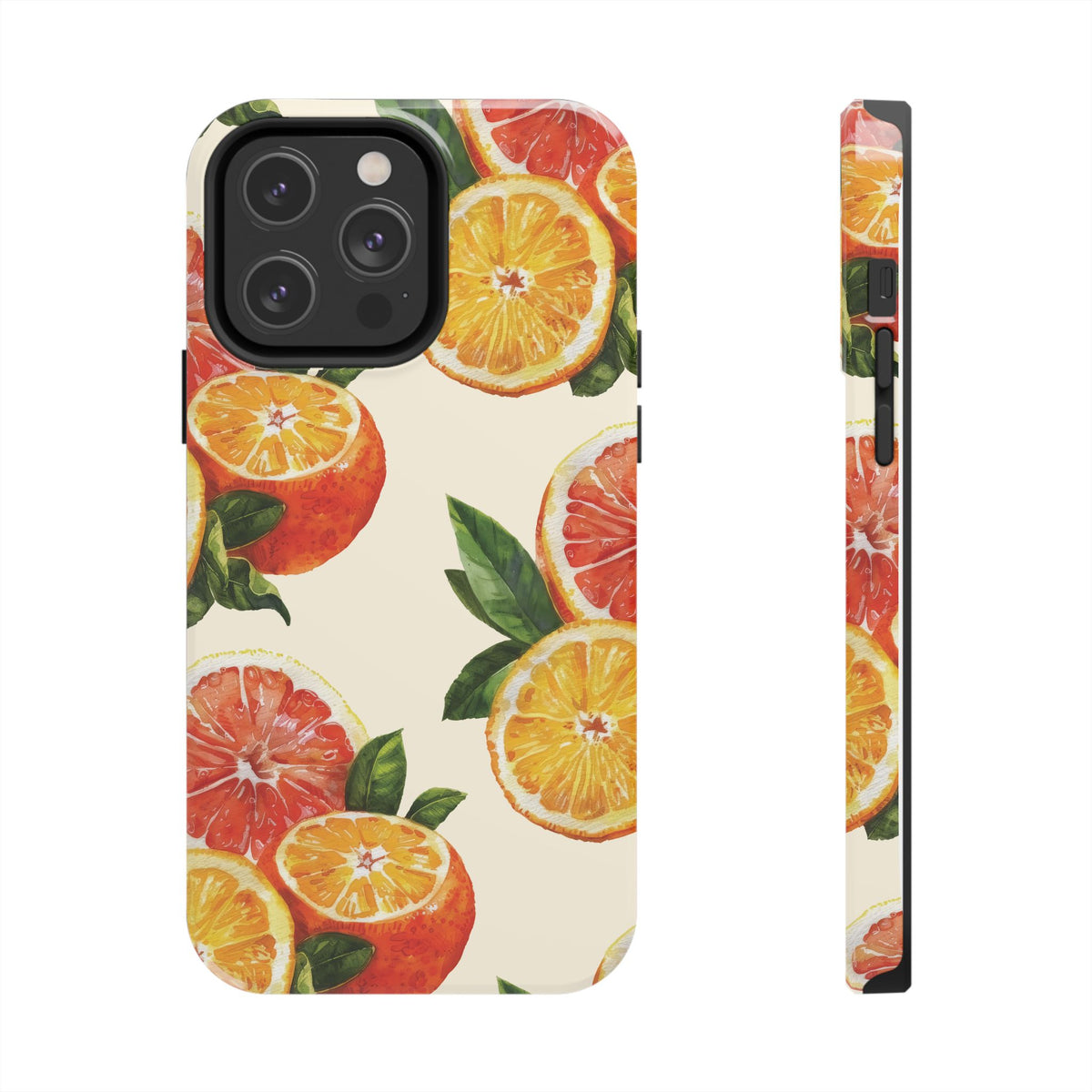 Citrus Squeeze Tough Phone Case — Watercolor Orange & Grapefruit Protective Cover