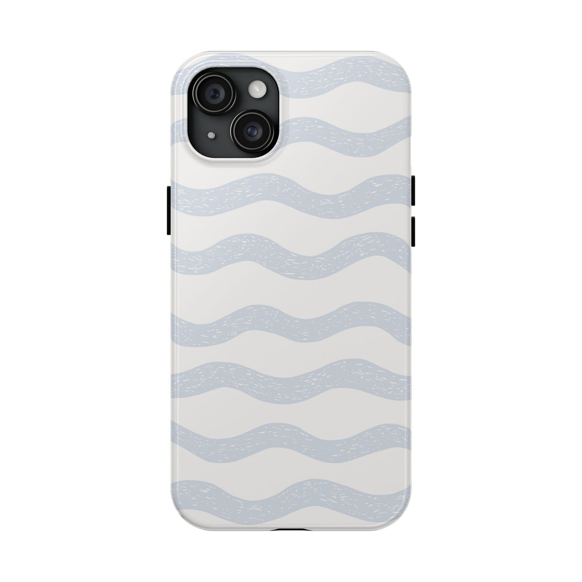 Tough Phone Case – Subtle Blue Wavy Stripes, Durable Protective Cover