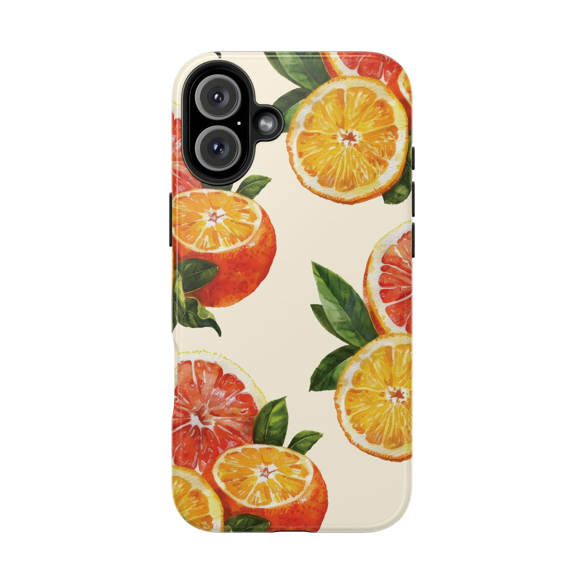 Citrus Squeeze Tough Phone Case — Watercolor Orange & Grapefruit Protective Cover