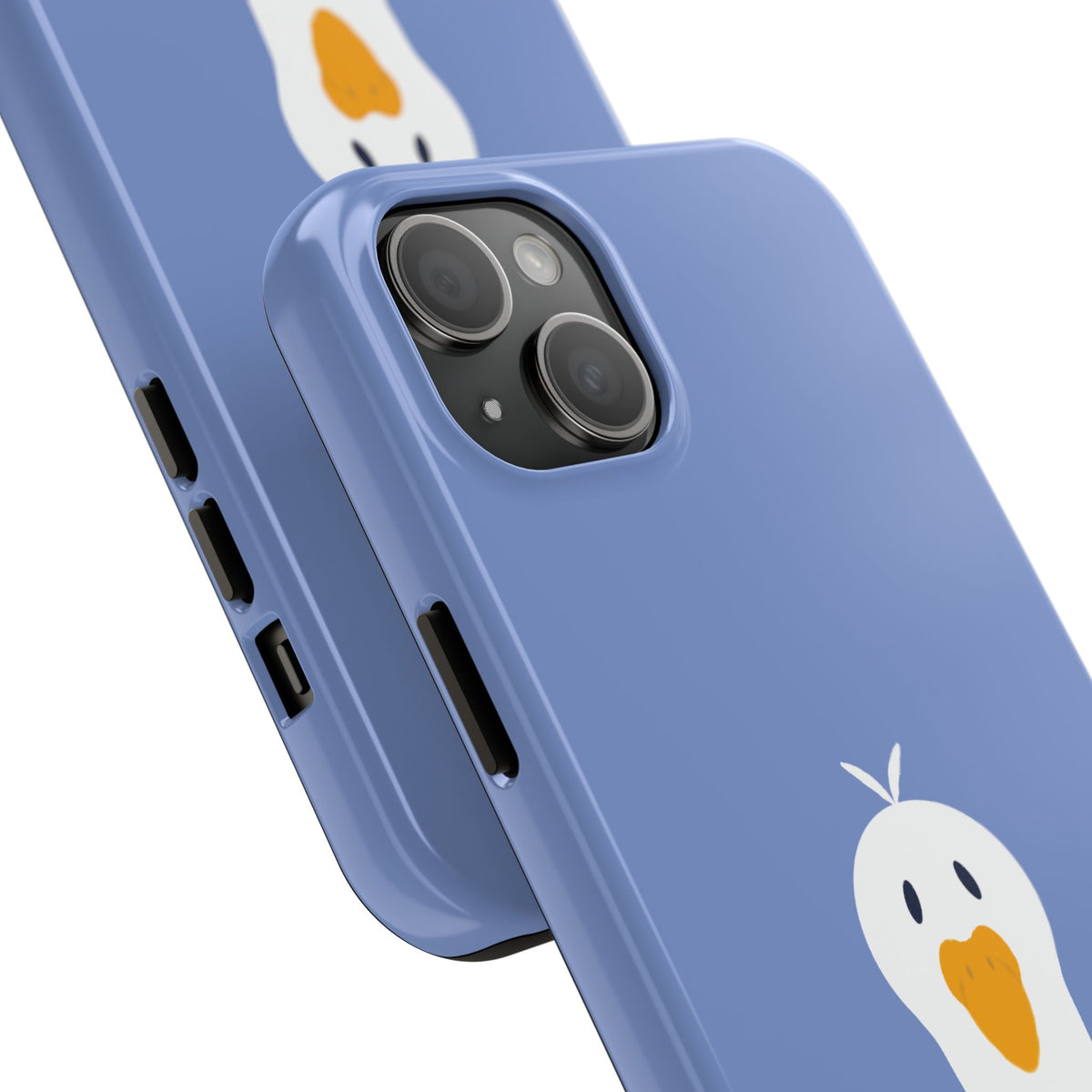Goofy Goose Tough Phone Case — Cute Minimalist Duck Design on Blue