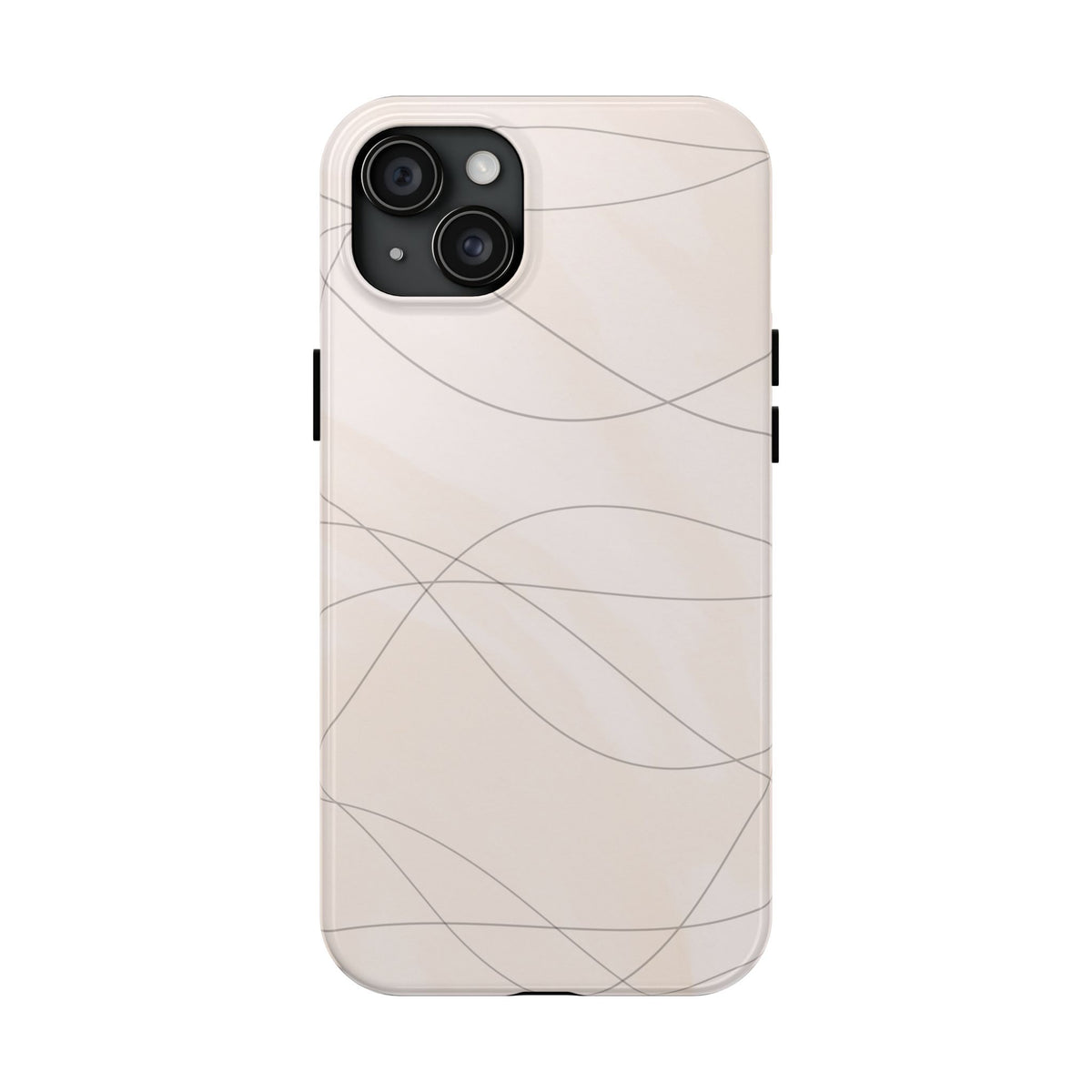 Minimal Beige Wave Tough Phone Case — Protective Slim Phone Case