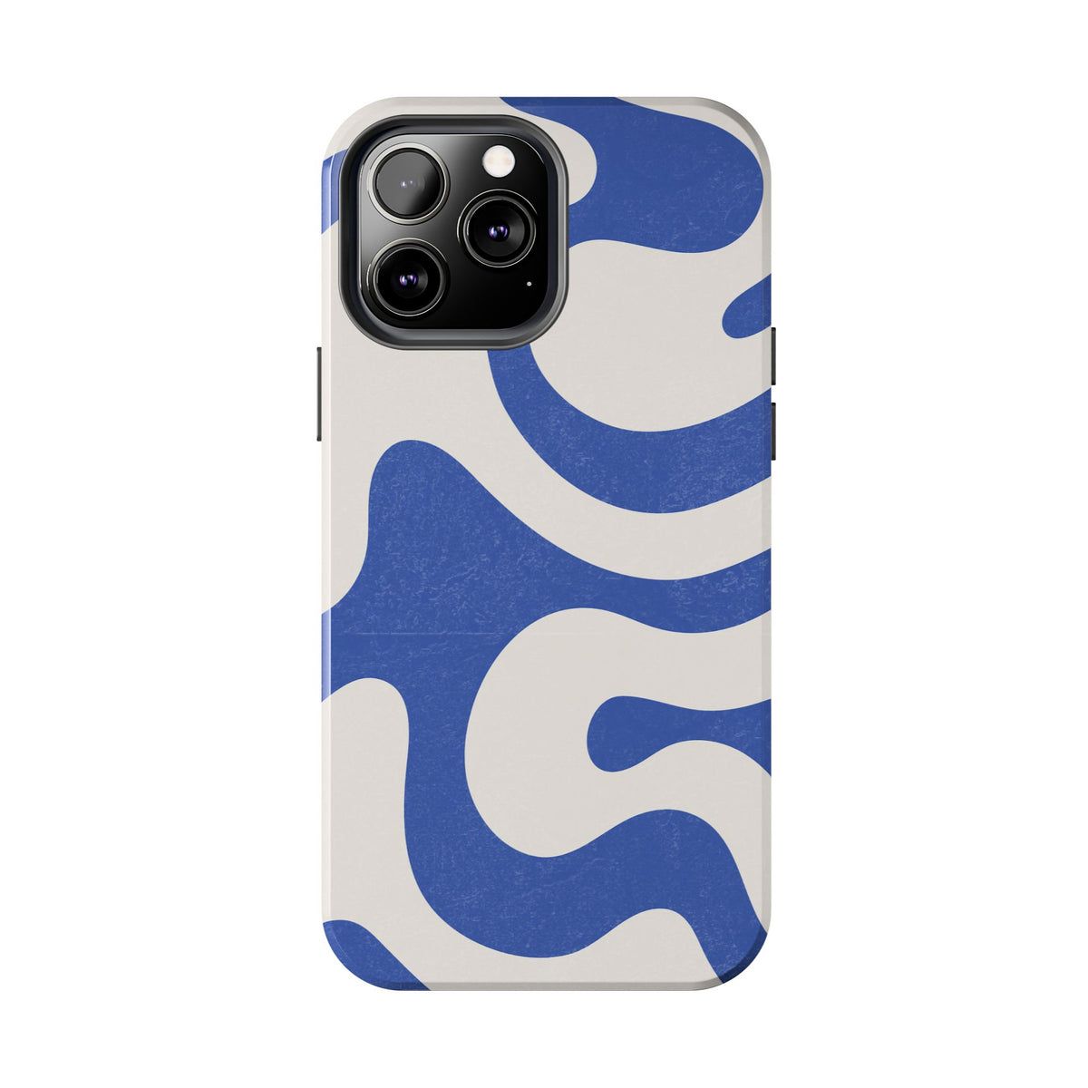 Blue Retro Swirl Tough Phone Case — Durable Abstract Pattern