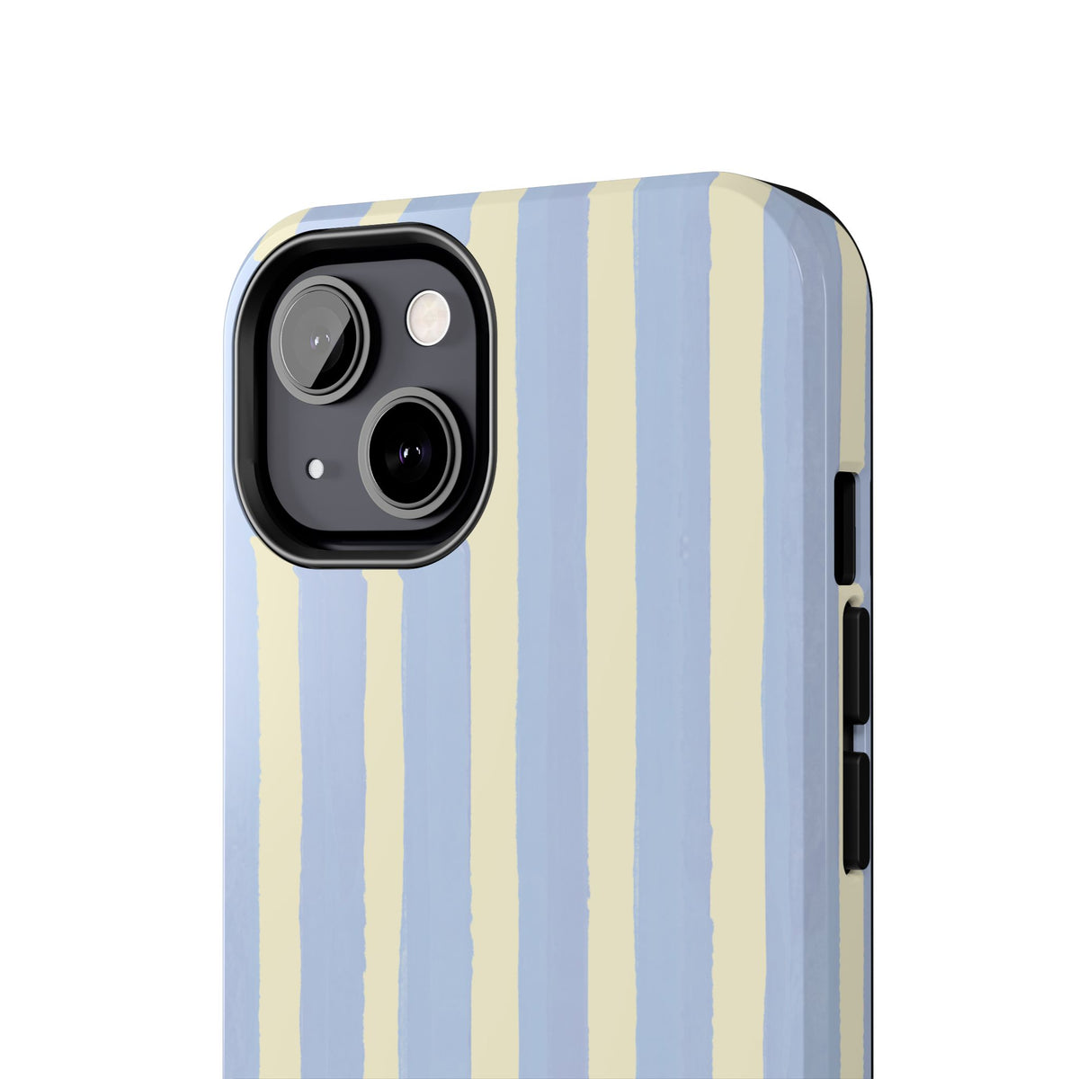 Pastel Stripe Tough Phone Case — Blue & Cream Protective Cover