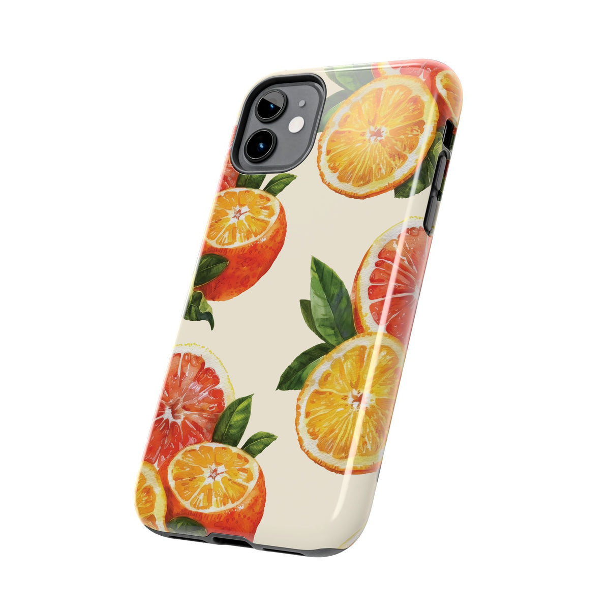 Citrus Squeeze Tough Phone Case — Watercolor Orange & Grapefruit Protective Cover