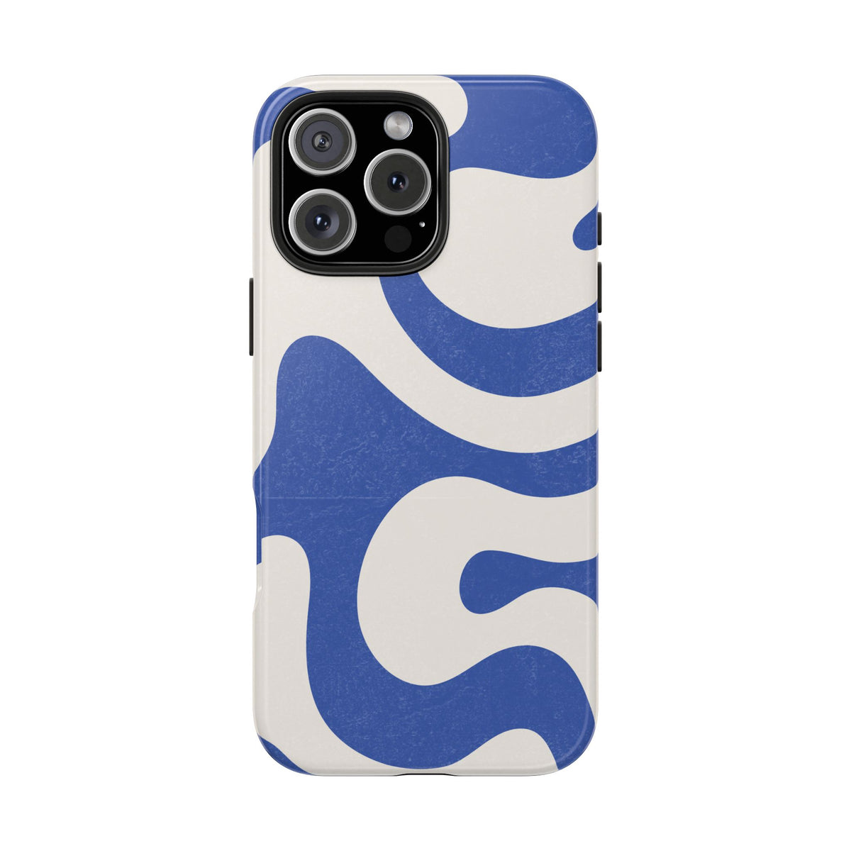 Blue Retro Swirl Tough Phone Case — Durable Abstract Pattern