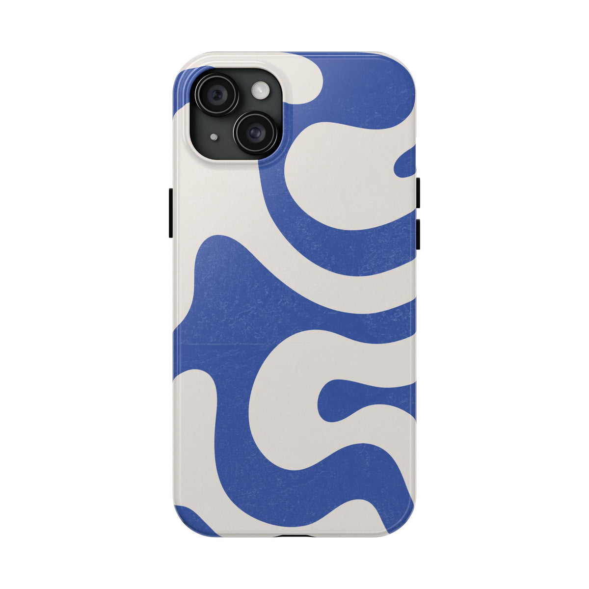 Blue Retro Swirl Tough Phone Case — Durable Abstract Pattern