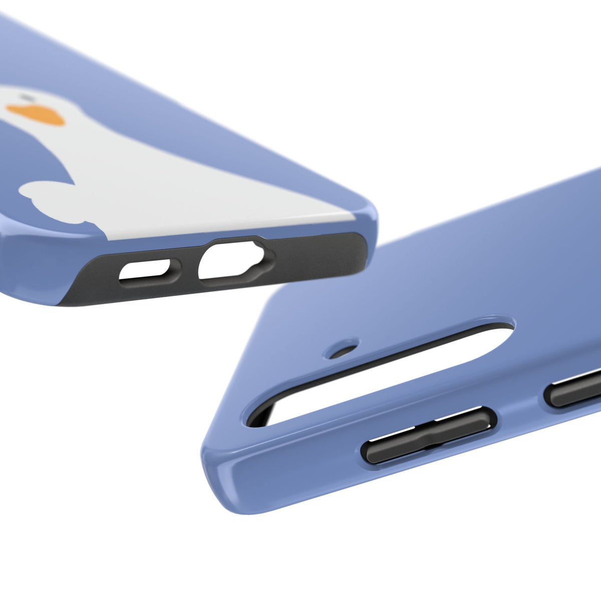 Goofy Goose Tough Phone Case — Cute Minimalist Duck Design on Blue