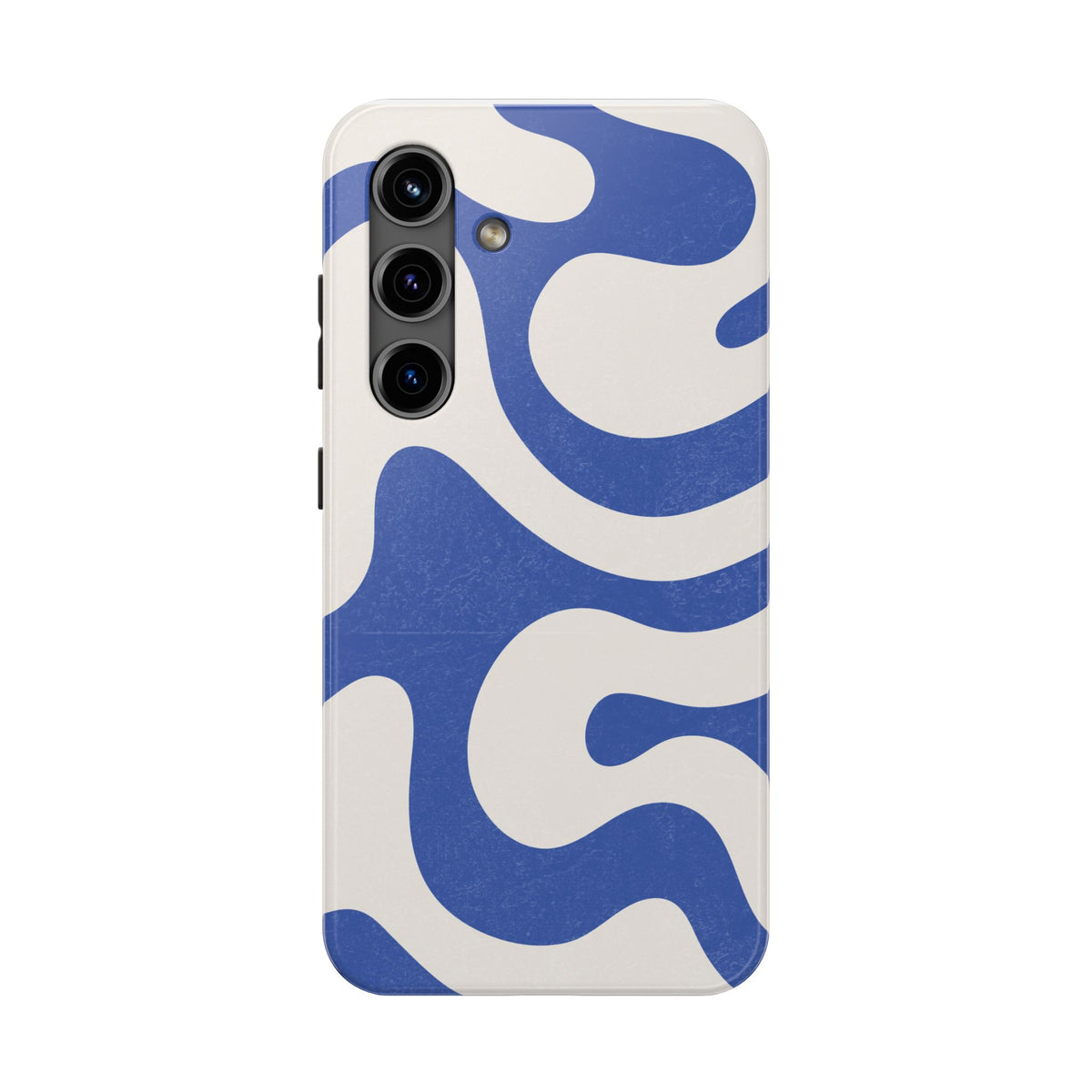 Blue Retro Swirl Tough Phone Case — Durable Abstract Pattern